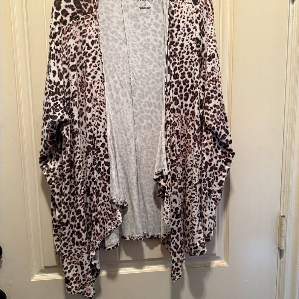 Leopard Print Open Cardigan